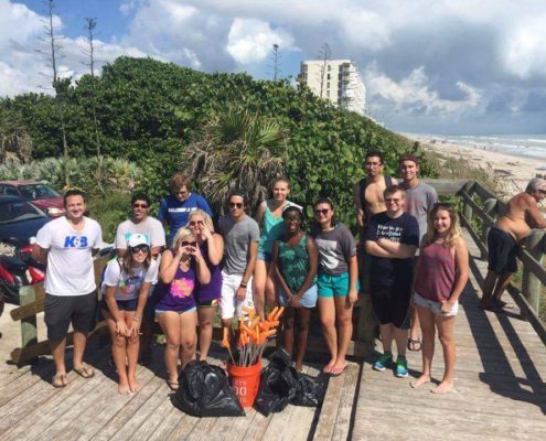 FIT Marine Biological Society cleanup at Canova Beach
