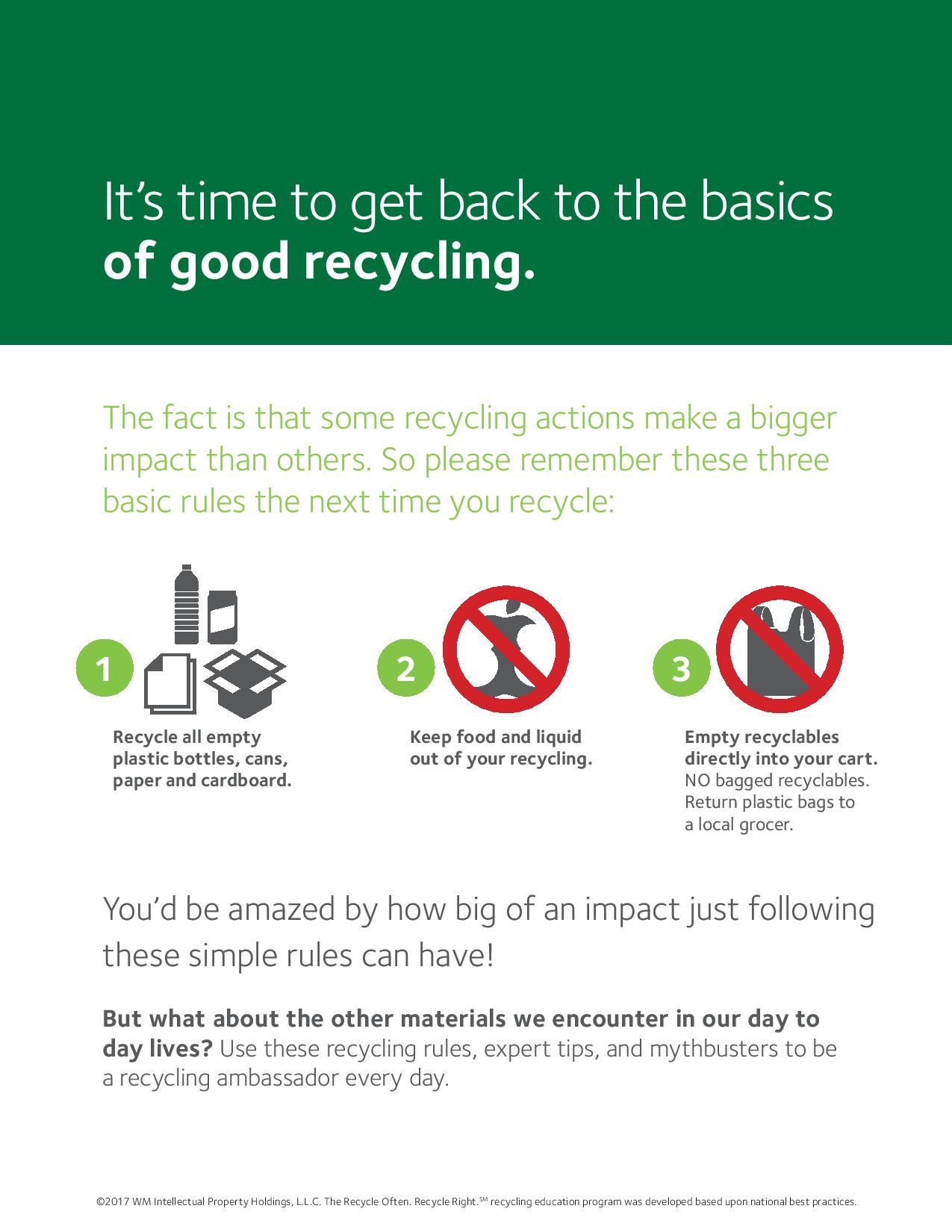 Single Stream Recycling Info from Waste Management - Keep Brevard ...