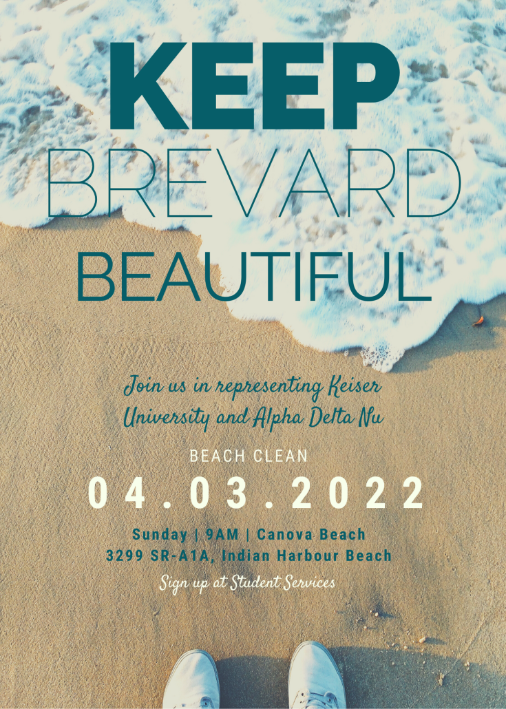 KKB with Keiser University and Alpha Delta NU Beach Clean Up